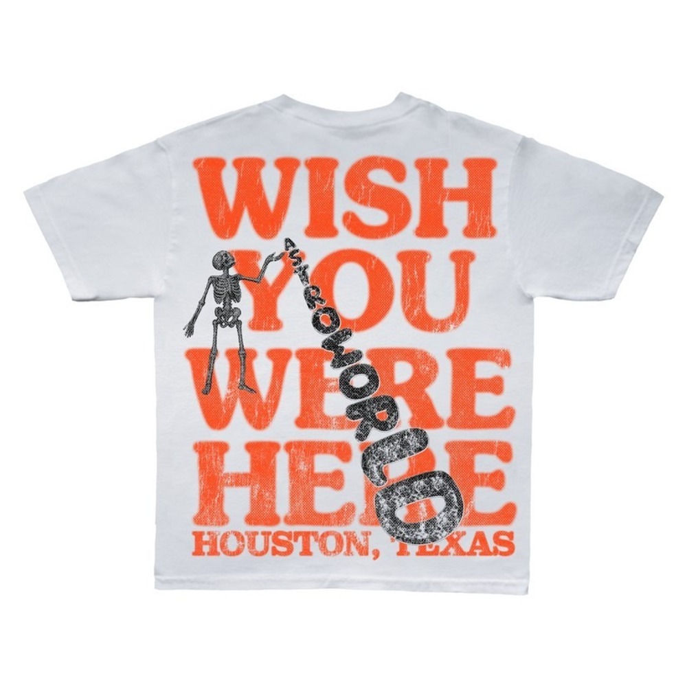Travis Scott Astroworld 2018 Wish You Were Here Skeleton Graphic T-Shirt White M
